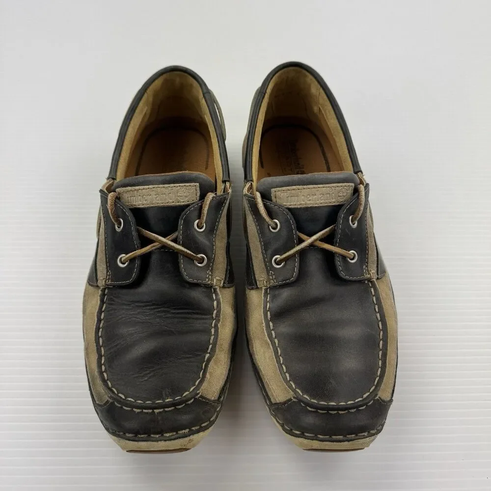 Timberland Men’s Annapolis 2I Leather Boat Shoes Blue Size 12 M Moc Toe